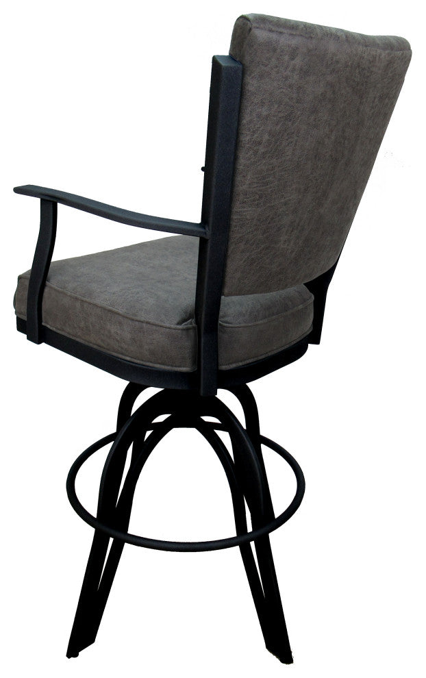 Montana Swivel Tilt Metal 30" Bar Stool or Counter 26" on A Base, Northwest Elk, Black, 30"