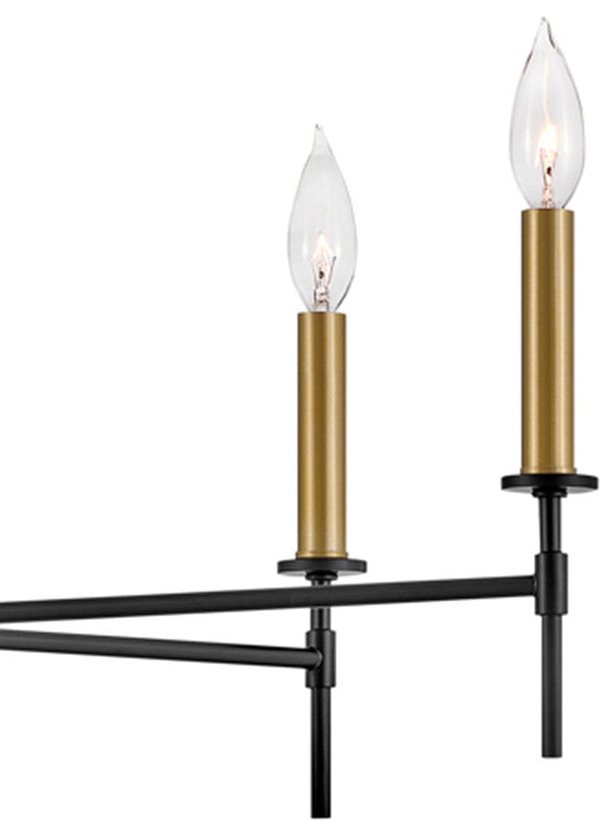 Lark 83075 Hux 5 Light 28"W Taper Candle Chandelier - Lacquered Brass
