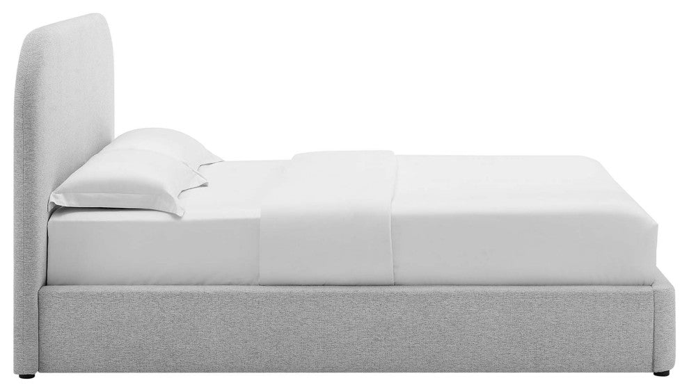 Keynote Upholstered Fabric Curved Full Platform Bed