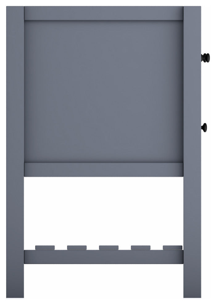 CastelloUSA Alicia 72" Freestanding Vanity, Base Only, Gray, Black Handles