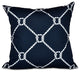 Ahoy!, Geometric Print Pillow, Navy Blue, 18"x18"