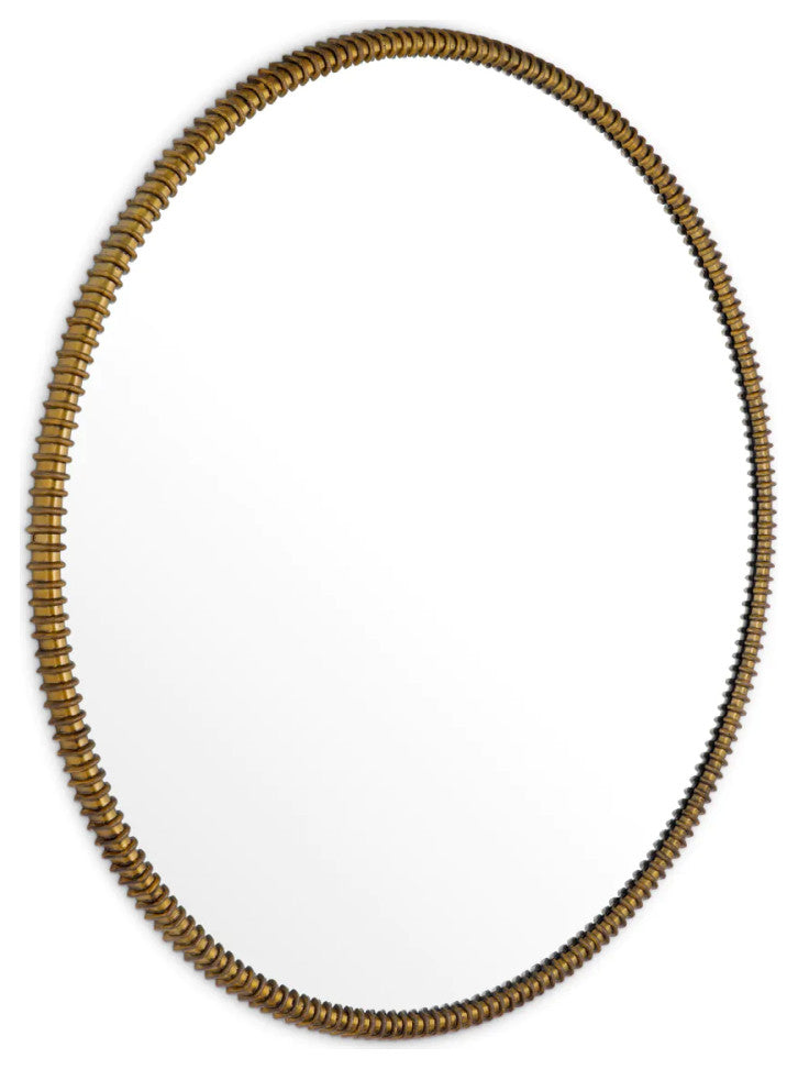 Round Vintage Brass Mirror, Eichholtz Vezzola
