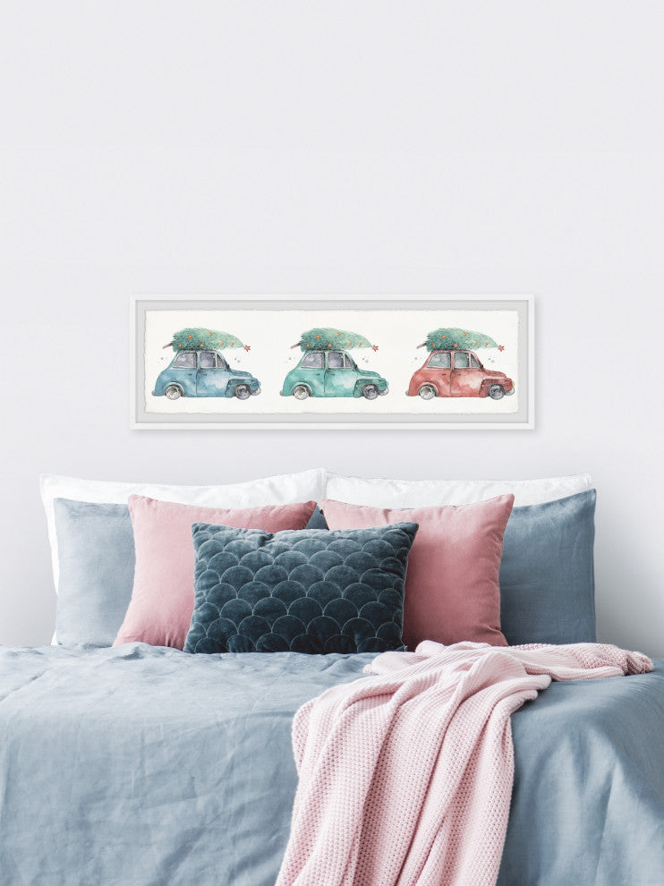 "Pine Tree Shopping" Framed Painting Print, 45x15