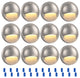 12-Pack Hemisphere LED Deck Light 3000K Warm White, Satin Nickel
