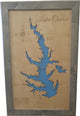 Lake Conroe, Texas-Wood Lake Map, Large Framed
