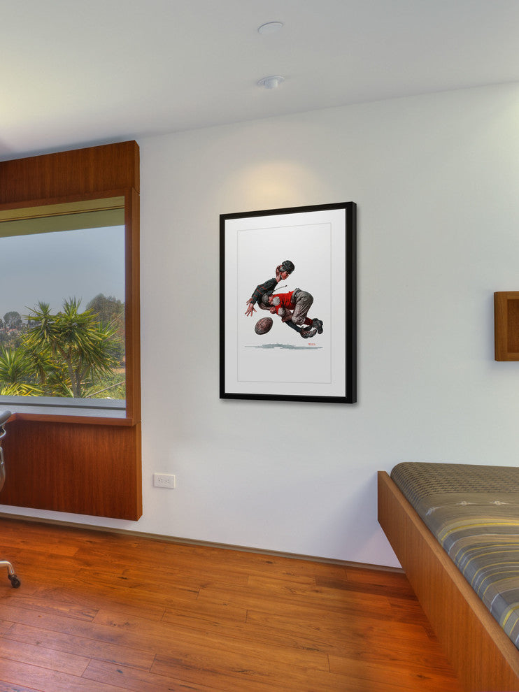 "Fumble" Framed Art Print by Norman Rockwell