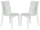 Leisuremod Weave Mace Indoor Outdoor Patio Chair, Set of 2, White