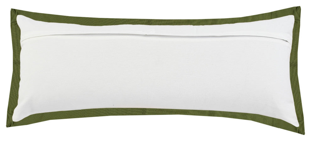 Flora Empire Bordered Throw Pillow, 14"x36"