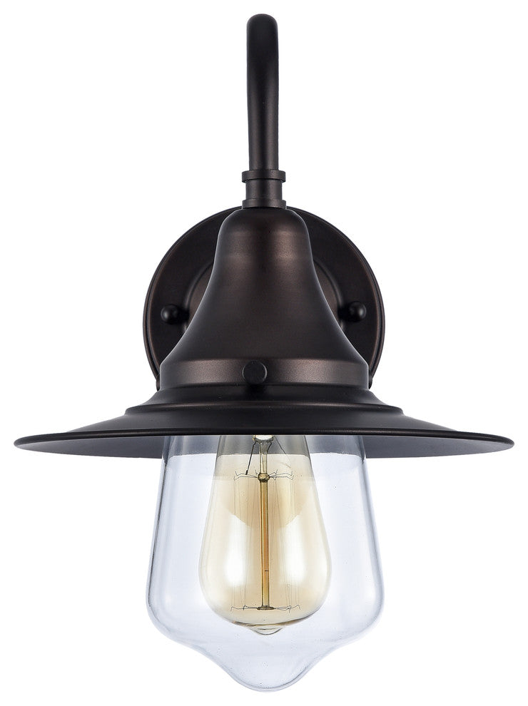 IRONCLAD, Industrial-style 1 Light Rubbed Bronze Wall Sconce, 9" Wide