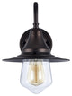 IRONCLAD, Industrial-style 1 Light Rubbed Bronze Wall Sconce, 9" Wide