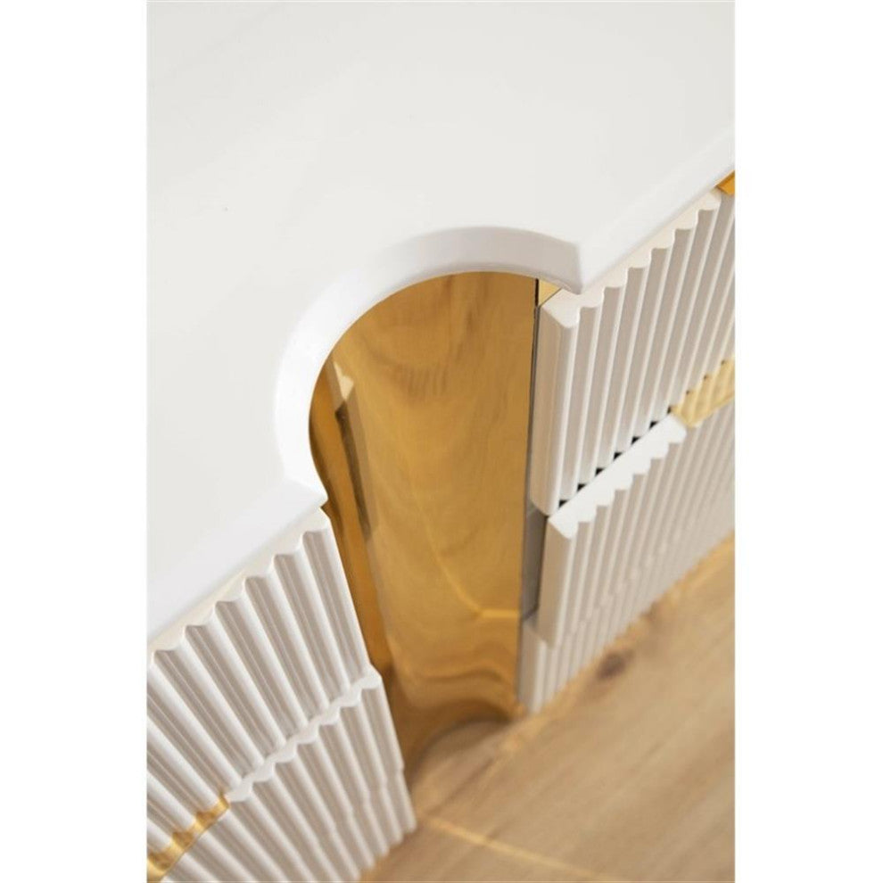 Laura Gold Detailed Modern Style Dresser made with Wood in White