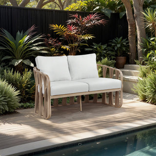 San Pietro Upholstered Patio Loveseat, Cream