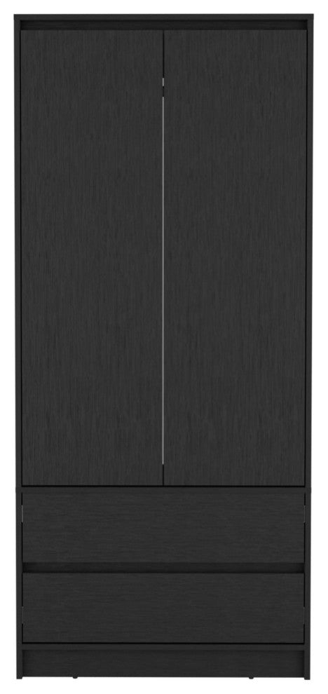 Palmer 2 Drawers Armoire, Black