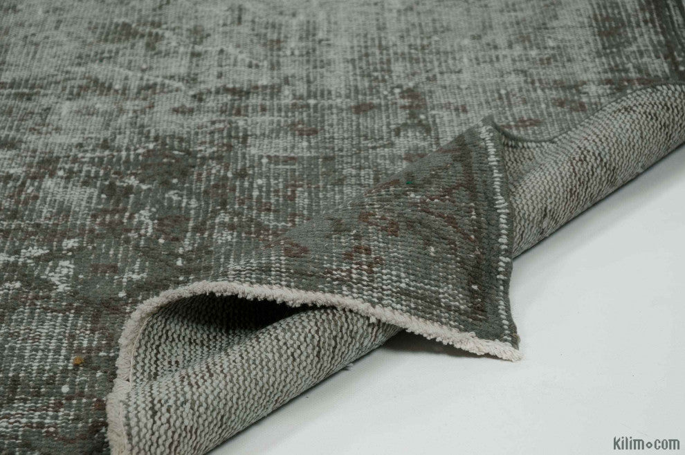 Grey Over-dyed Turkish Vintage Rug 5' 8" x 8' 11", 68 in. x 107 in.