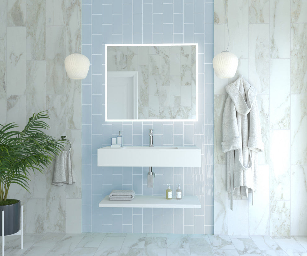 Cathleen Ceramic 4"x8" Glossy Subway Wall Tile, Glossy Blue