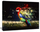 Colorful Parrot on Branch, Animal Canvas Wall Art, 60"x28"