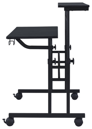 Rolling Writing Desk With Height Adjustable Desktop, Black