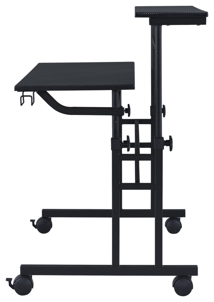 Rolling Writing Desk With Height Adjustable Desktop, Black