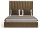 Nativa Interiors Moyra Vertical Channel Tufted Bed, Brown, King, Headboard: Medium