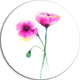 Pair Of Purple Poppy Flowers, Flower Disc Metal Wall Art, 23"