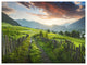 Green Georgian Mountain Valley, Landscape Canvas Art Print, 40"x30"