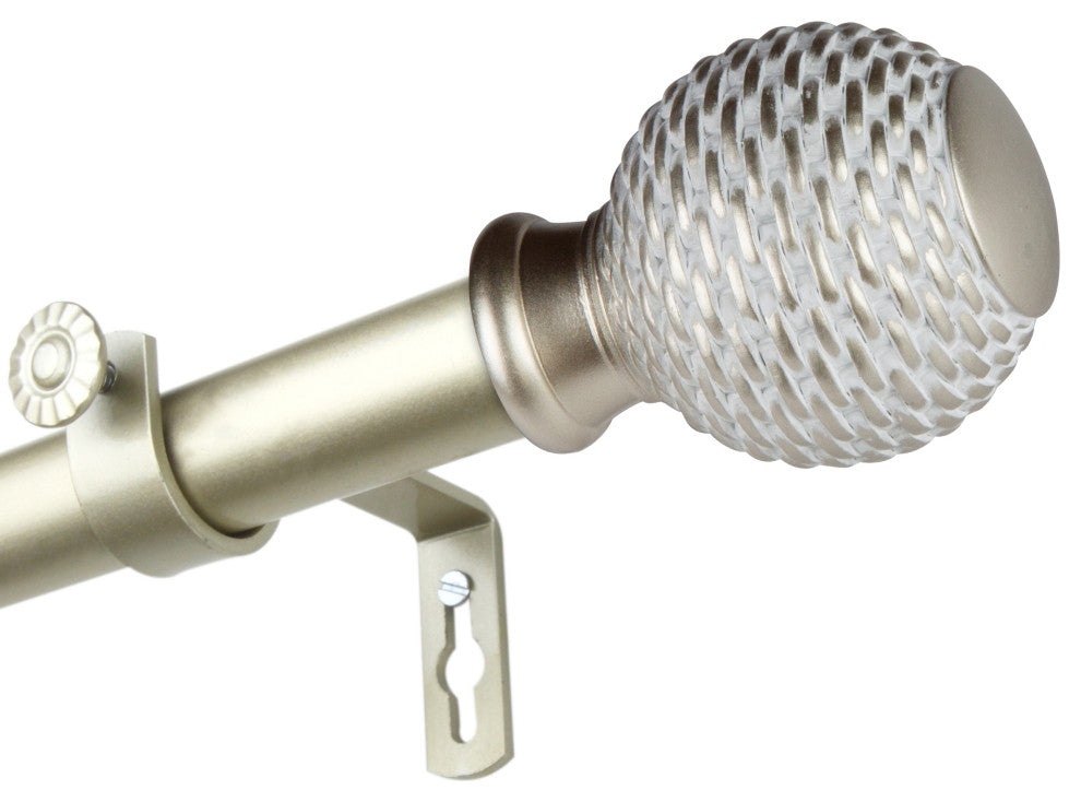 Wicker 1" Curtain Rod, Light Gold, 28-48"