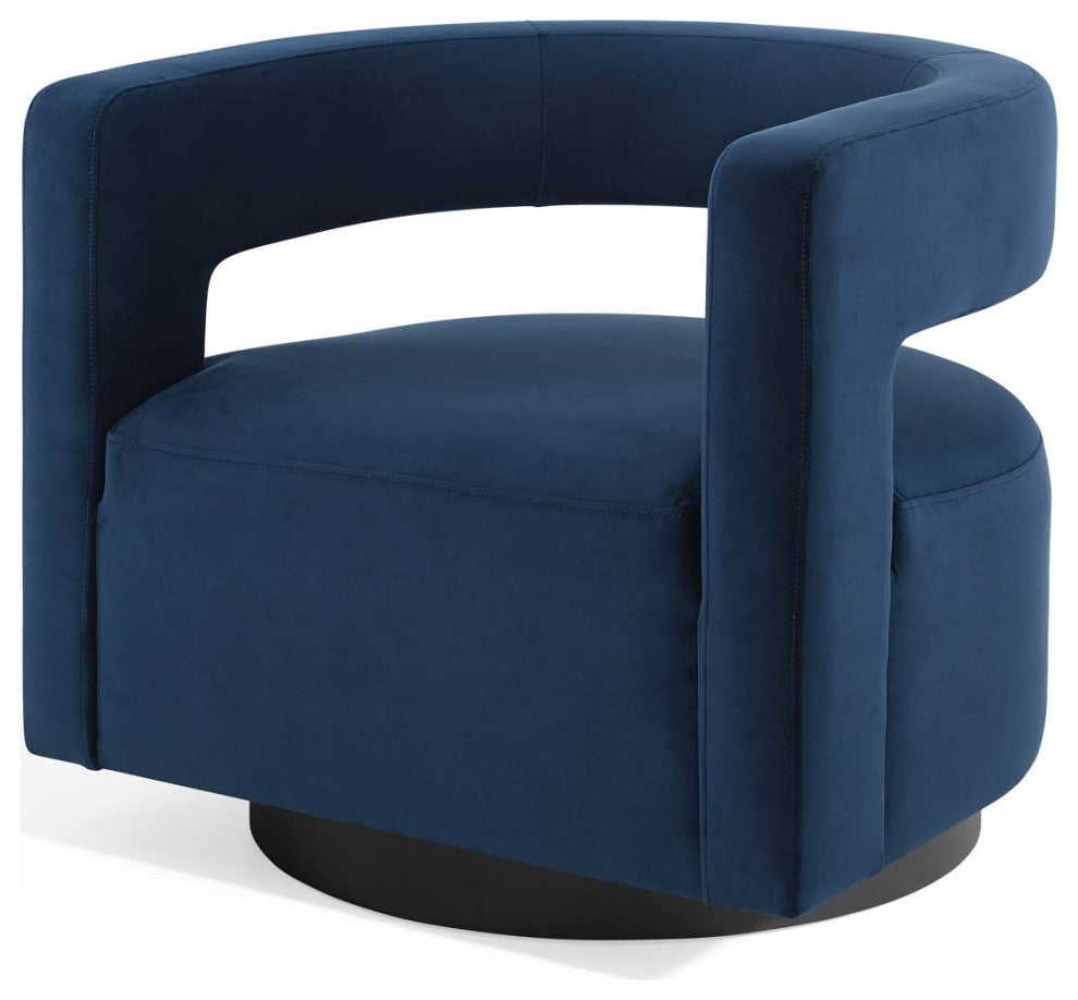 Armchair Accent Chair, Velvet, Dark Blue, Modern, Living Lounge Hospitality
