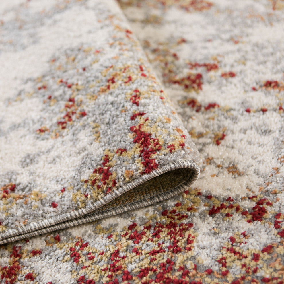 Yasmin Acy Area Rug, Red, 7'10" x 10'6", Abstract