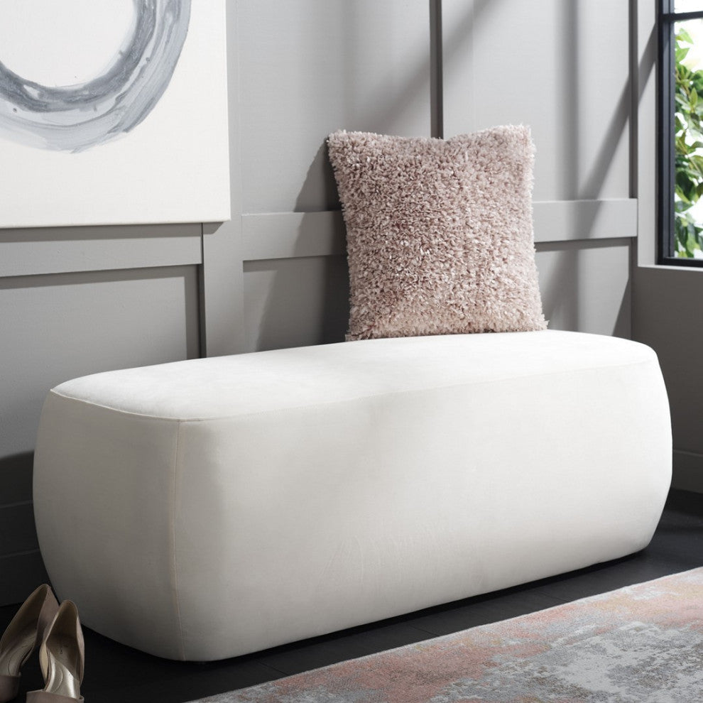Safavieh Whitley Rectangle Ottoman, Cream