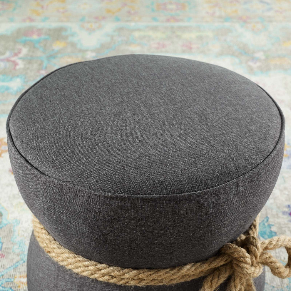 Modern Designer Lounge Club Lobby Accent Chair Ottoman, Fabric, Grey Gray