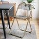 Lawrence Acrylic Folding Chair With Gold Frame, Transparent Black