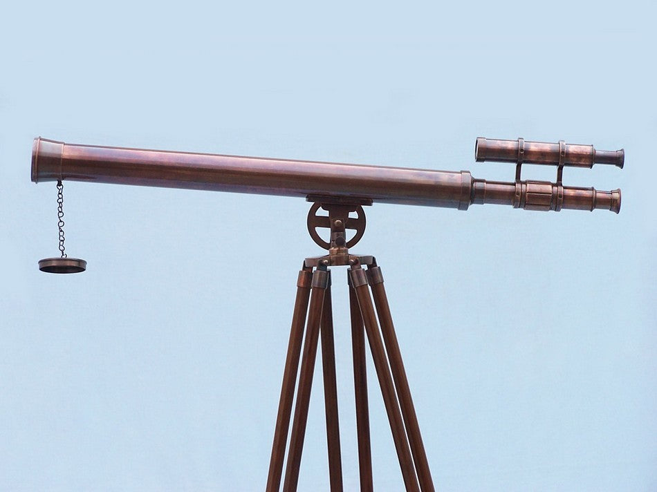 Floor Standing Antique Copper Griffith Astro Telescope 64'', Vintage Telescope