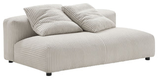 Solace 2-Piece Modular Corduroy Upholstered Sectional Sofa With Chaise, Almond