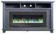 Winchester Electric Fireplace TV Stand With Driftwood Log Display, Mahogany