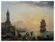 "A Calm at a Mediterranean Port" Paper Print by Claude-Joseph Vernet, 26"x20"
