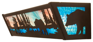 24 Wide Elk & Black Bear Vanity Light