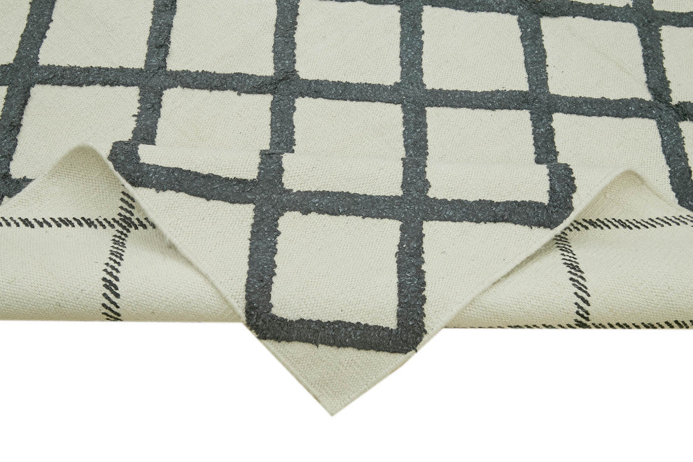 Rug N Carpet - Hand-knotted Modern Design 8' 1'' x 10' 0'' Wool Unique Kilim Rug