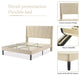 Full Bed Frame, Upholstered Platform Bed with Geometric Headboard and Wingback