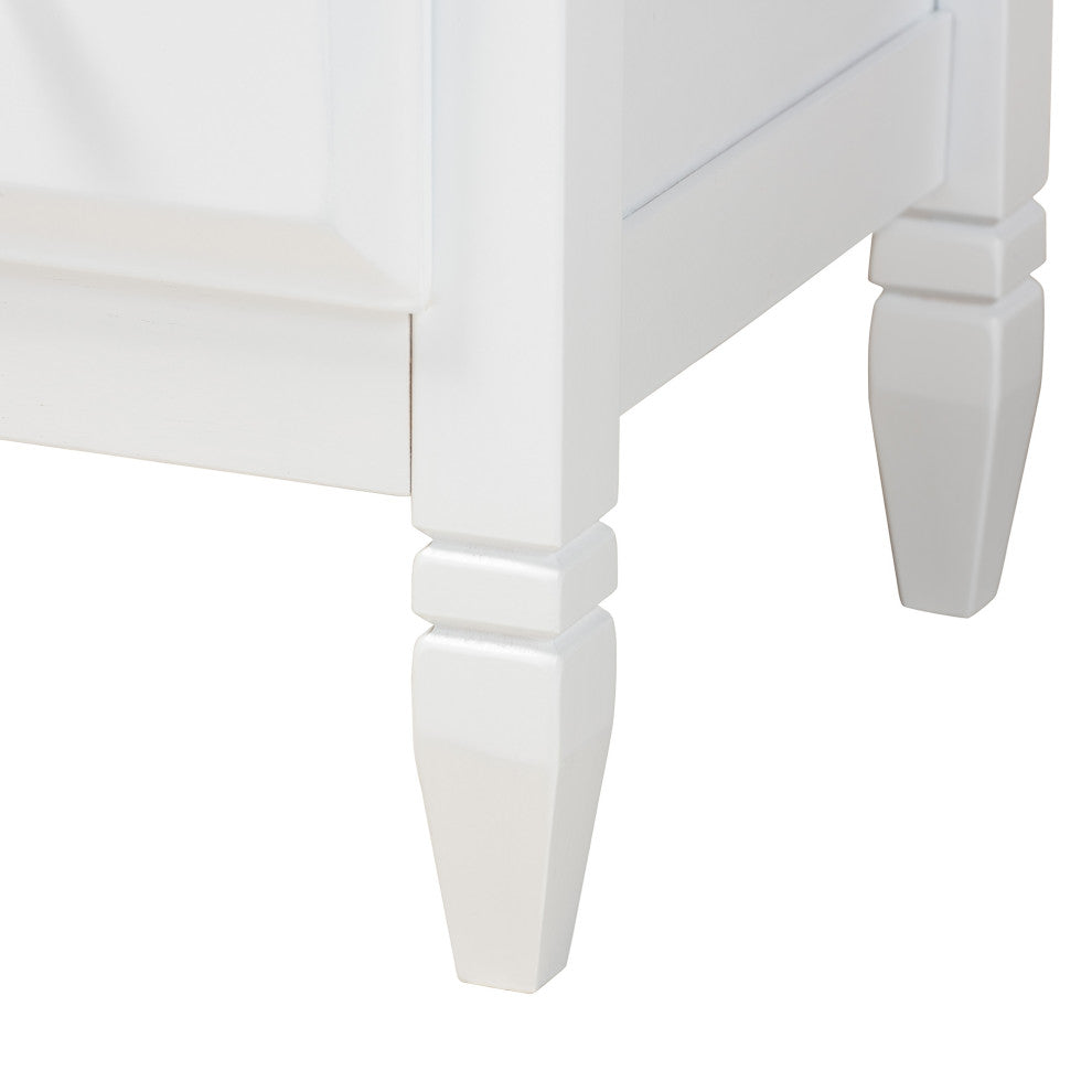 Elise Classic and Transitional White Finished Wood Twin Size 3-Piece Bedroom Set