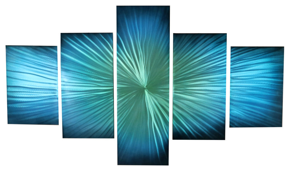 Contemporary Home Decor 'Bursting Columns' Abstract Five Panel Wall Art