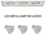 Low Voltage Multiple Three Light Invisible Trim, White