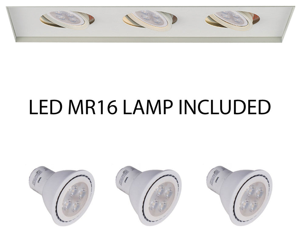 Low Voltage Multiple Three Light Invisible Trim, White