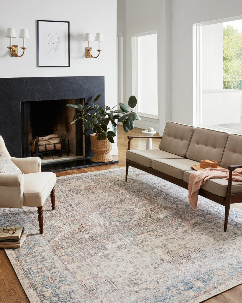 Chris Loves Julia x Loloi Jules Natural/Ocean 2'-0" x 5'-0" Area Rug