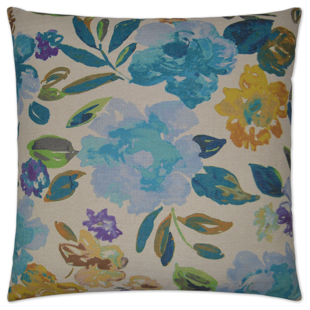 Impression Blue Feather Down Decorative Throw Pillow, 24x24