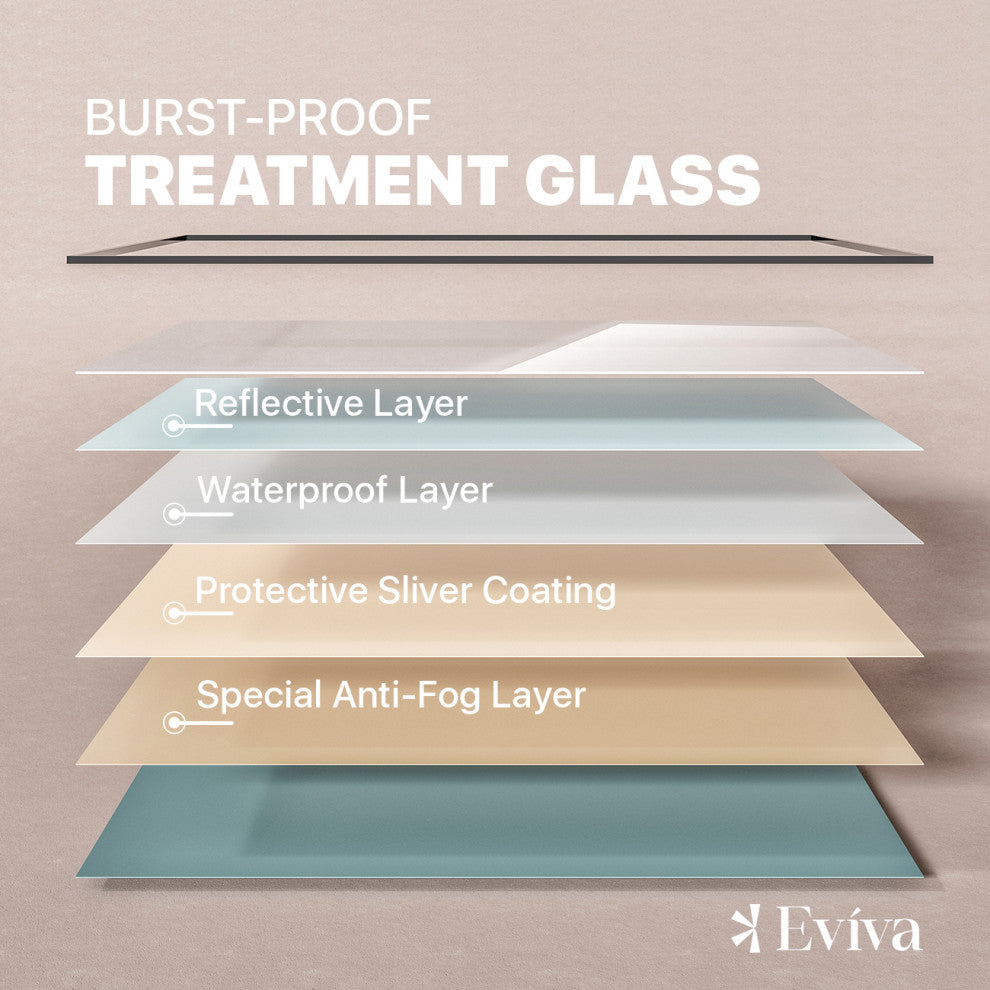 Eviva Black 48" x 30" Rectangular Black Metal Framed Mirror