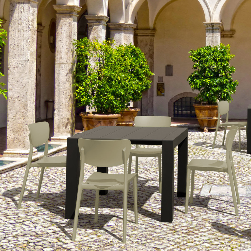 Monna Outdoor Dining Chair, Set of 2, Taupe