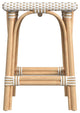 Riviera Square 24"H Rattan Counter Stool, White and Tan