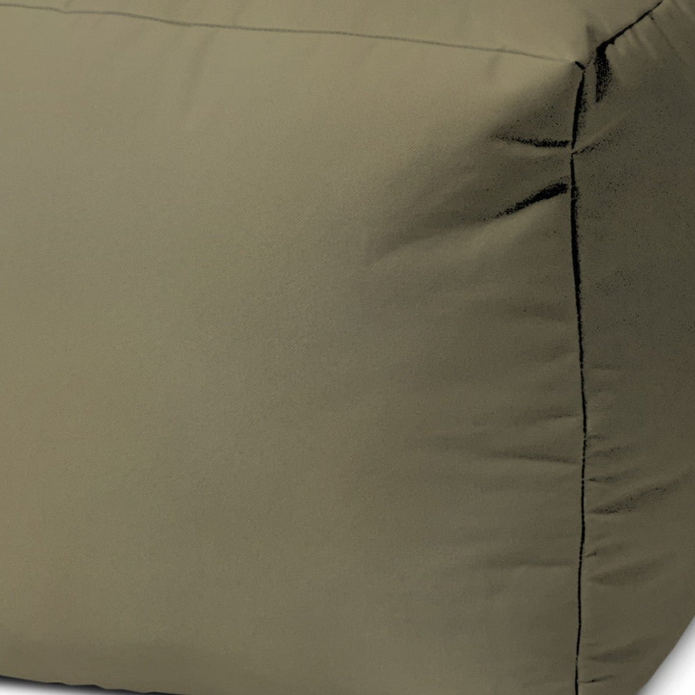 17  Cool Dark Tan Khaki Solid Color Indoor Outdoor Pouf Ottoman