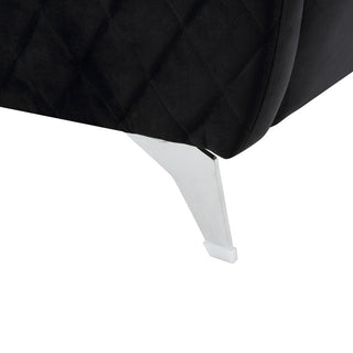 Sofia Velvet Modern Chic Sofa Couch, Black