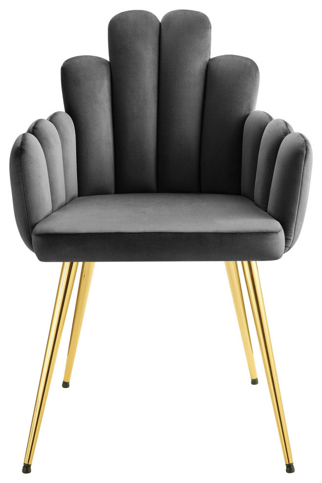 Viceroy Performance Velvet Dining Chair Set of 2, Gold Gray